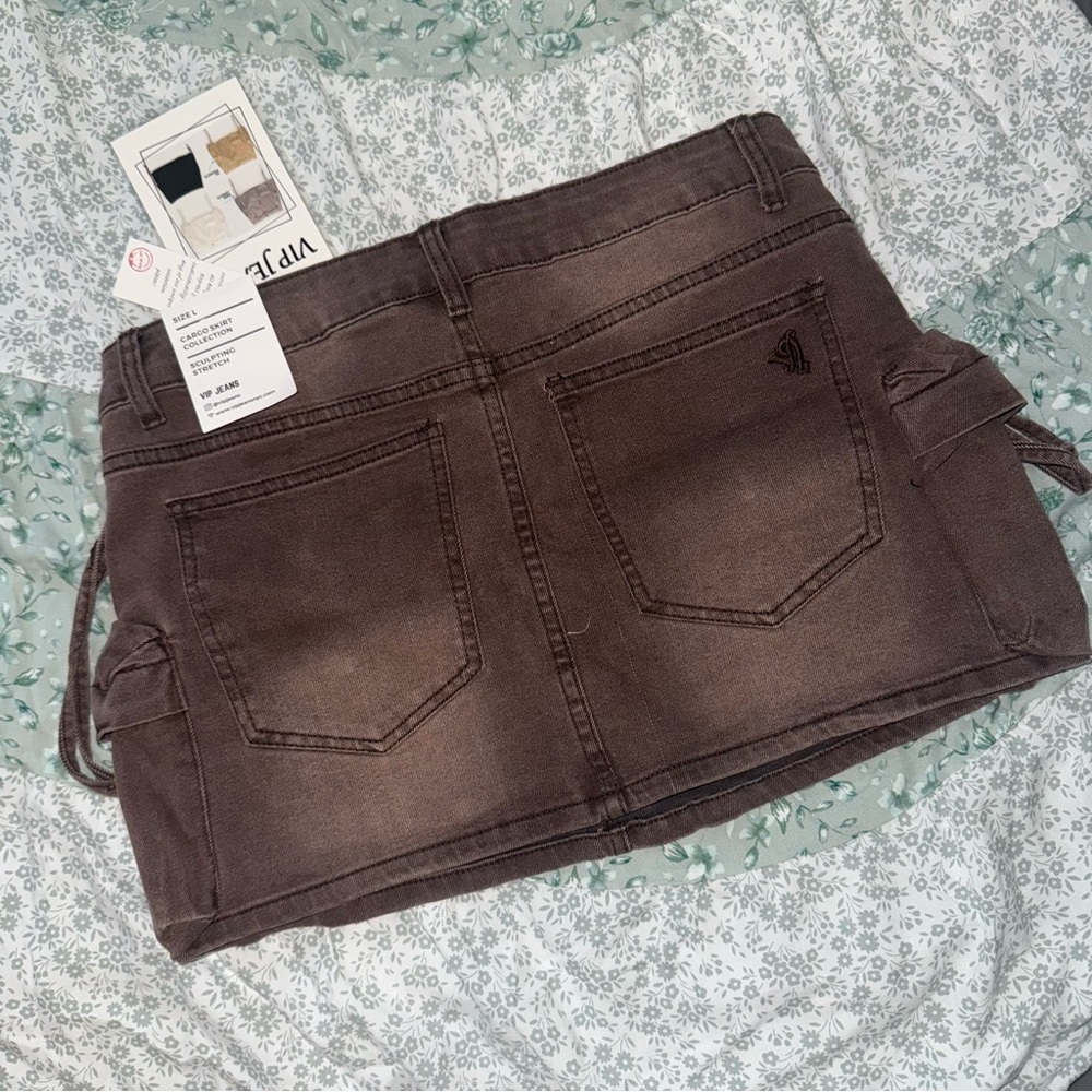 VIP Brown Mini Skirt - Picture 2 of 2